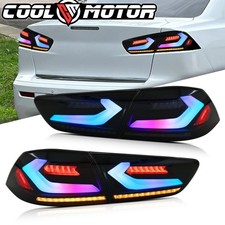 For 2008-2021 Mitsubishi Lance/EVO Smoked RGB LED Tail Light Rear Lamps Assembly picture