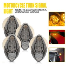 4PCS Flush Mount Motorcycle Turn Signal Lights Amber Indicator Blinker Lamp 12V picture
