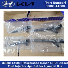 33800 4A000 Refurbished CRDI Diesel Fuel Injector 4pc Set for Hyundai Kia picture