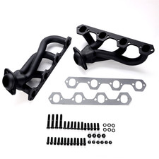 For 87-95 Ford Bronco 1.5 Inch Mild Steel Black Finish Shorty Exhaust Header Kit picture
