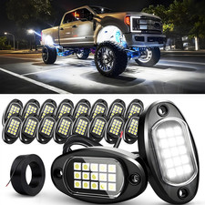 16 Pods LED Rock Lights for Trucks Underglow Wheel Well Light 6000K Pure White picture