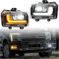Pair Full LED Fog Light  Bumper Amber Turn Signal  DRL For Ford F150 2024 2025 picture