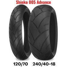 New Shinko 005 Advance Motorcycle Tire Set Front Rear 120 21