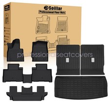 Fits 2020-2025 Lincoln Aviator 6-Seats TPE Floor Mats / Trunk Cargo Liners Black picture