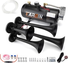 FARBIN 178DB 4 Trumpet Horns Train Horn Kit 0.8 gal 12v black air horn kit  picture