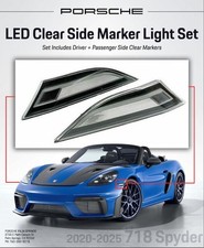 2020-2025 Porsche 718 Spyder LED Clear Side Marker Light Set 99163125506/ 607 picture