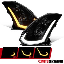 Smoke Fit 2003-2007 Infiniti G35 Coupe HID Projector Headlights LED Sequential picture
