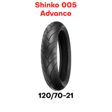 New Shinko 005 Advance Motorcycle Tire Front 120/70-21