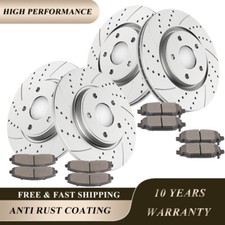 Front Rear DRILLED Rotors Brake Pads for Town Country Grand Caravan Dual Piston picture