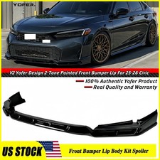 Meteorite Gray 2-Tone Front Bumper Lip Splitter For 25-26 Honda Civic Yofer V2 picture