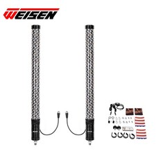 Pair 2FT Spiral LED Fat Whip Light Antenna RGB Chasing For Can-am X3 RZR UTV ATV picture