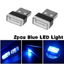 Blue 2 x Mini USB Car Atmosphere Lights LED Cigarette Lighter Decorative Lights picture