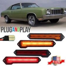 4X Front Amber & Rear Red LED Side Marker Lights For 70-72 Chevrolet Monte Carlo picture