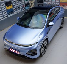 PET 50FT x 5FT Glossy Metallic Pearl Car Vinyl Wrap Hood PVC Sticker Fog Blue US picture