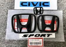 Gloss Black Emblem Set fits Civic Sport Sedan 2022-2025 picture