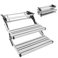 Uimoso Aluminum Manual Retractable RV Steps, 2-Step Design, 440 lbs Capacity picture