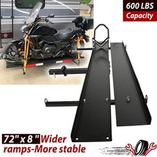 600 LBS Motorcycle Carrier Heavy Duty Dirt Bike Rack Hitch Mount Hauler w/ Ramp picture