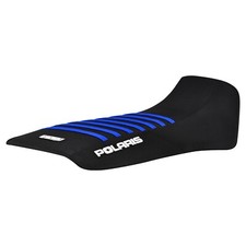 1996-04 Polaris Sportsman 335-700 Seat Cover ALL BLACK/TM BLUE rib LOGO #218 picture