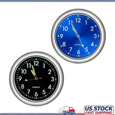 Small Luminous Stick-On Analog Clock Car Dashboard, Tiny Quartz Battery Operated picture