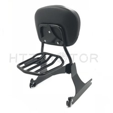 Black Detachable Backrest Sissy Bar Passenger Luggage Rack For Harley 2006-2017  picture
