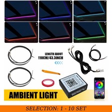 1-10X LED Sunroof Ambient Light Strips Ceiling Lamp Colorful RGB Strip Kit 110CM picture