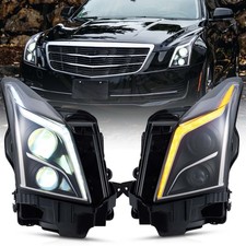 VLAND Projector LED Headlights For 2013-2018 Cadillac ATS Dynamic Animation Pair picture