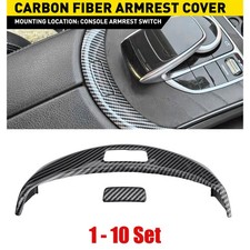 1-10X Carbon Fiber Armrest Box Switch Trim Fit Benz C250 C300 C350e 2015-2020 picture