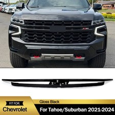 Glossy Black Front Grille Molding Trim Fits 2021-2024 Chevrolet Tahoe Suburban picture