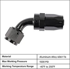 1 pcs 10AN Hose End Fitting 60 Degree Swivel FITS CPE Braided Hose Black.Fongoff picture