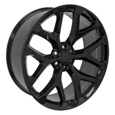 24x10 Black Snowflake Wheels Chevy Silverado Tahoe GMC Sierra Yukon Escalade picture
