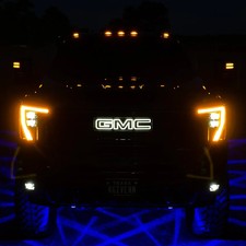 2020-2027 GMC Sierra HD Illuminated Grille Emblem Amber & White LED Color picture