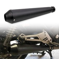 Sporacingrts Stainless Steel Motorcycle Exhaust Muffler Silencer Pipe Black picture