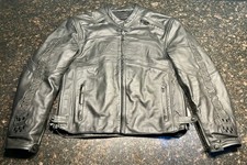 Vintage Icon Daytona Men’s Leather Motorcycle Jacket/Vented/Back Pad/Size XL picture