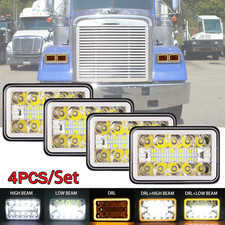 4PCS For Freightliner FLD120/112 Classic 4x6'' LED Headlights Hi-Lo Beam DRL DOT picture