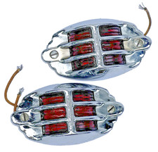ELECTROLINE N5 BIRDCAGE MARKER LIGHT PAIR RAT HOT ROD 1930s 40s BOBBER CHOPPER a picture