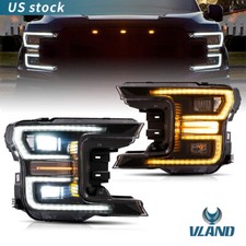 VLAND 2X LED Headlights Black for Ford F150 XLT XL SSV king 2018 2019 2020 picture
