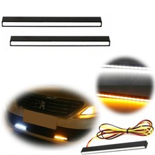 2XUltra Slim Switchback White/Amber Lights LED Daytime Running Fog Lamps DRL Kit picture