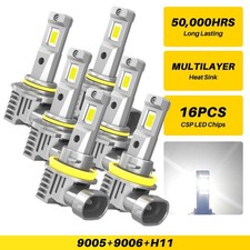 2x 9005/HB3 LED Headlight Kit Combo Bulbs 6500K Low High Beam Super White Bright picture