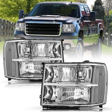 For 2007-2013 GMC Sierra 1500 2500HD 3500HD Clear FACTORY Headlights LH+RH 07-13 picture