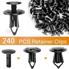 240PCS 8mm Bumper Retainer Clips Auto Car Plastic Push Rivets Fastener Fender picture