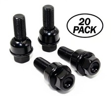 20 14x1.5 R14 Veritek Black Washer Lug Bolts Ball Seat for Porsche Factory 19mm picture