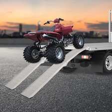 1Pair 90”×11” Foldable Loading Ramps Aluminum Trailer Ramp For Motorcycles Bike picture