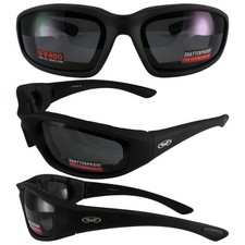 Kickback Padded Motorcycle Sunglasses TRANSITION PHOTOCHROMIC CLEAR 2 SMOKE LENS picture