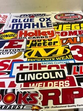 NASCAR, DIRT, DRAG Decal 56 Full size Sponsor Race Car Man Cave. OVER SIZE LOT picture