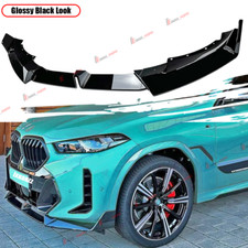 For 2024-27 BMW X6 G06 M Sport LCI MP Style Gloss Black Front Bumper Lip Spoiler picture