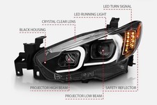 Pair Black LED Bar Projector Hallogen  For 2014-2017 Mazda 6 Sedan RH + LH picture