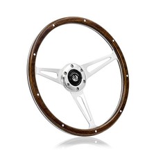 14'' Classic Riveted Wooden Steering Wheel Restoration Mustang Shelby AC Cobra picture