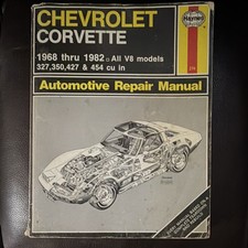 Haynes Chevrolet Corvette Rep Manual 1968-1982 V8 All V8 Models 327,350,427,&454 picture