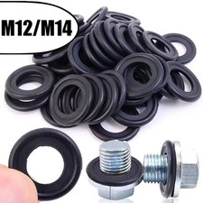 50Pcs M12/M14 Car Sealing Oil Drain Plug Rubber Gasket Replacement Washer Set picture