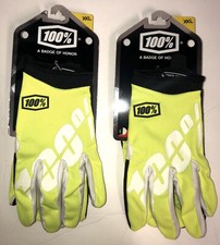 TWO Pairs Of 100%  Brand Itrac Gloves Adult XXL Yellow New ATV MX UTV Dirt bike picture